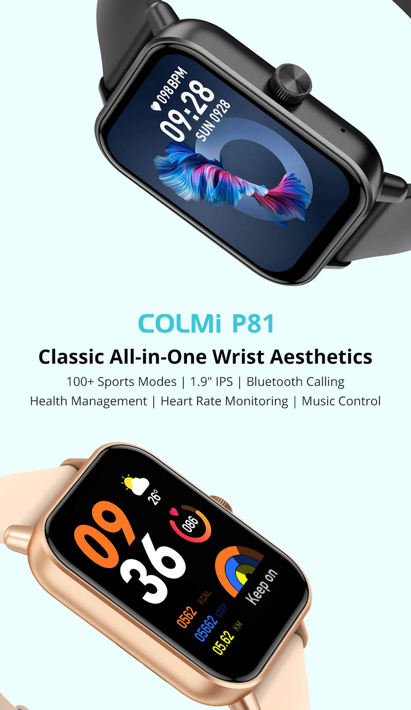 COLMI-P81 Ultra Smartwatch para Homens e Mulheres, Chamadas por Voz, Tela 1.9&qu