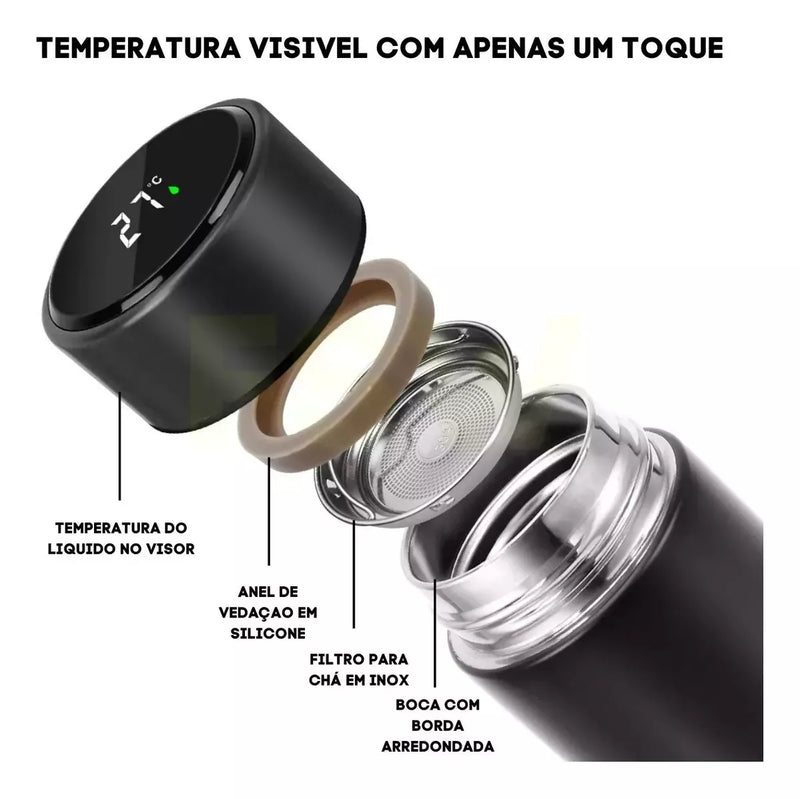 Garrafa Térmica Inteligente Indicador Sensor Temperatura (STO2137)