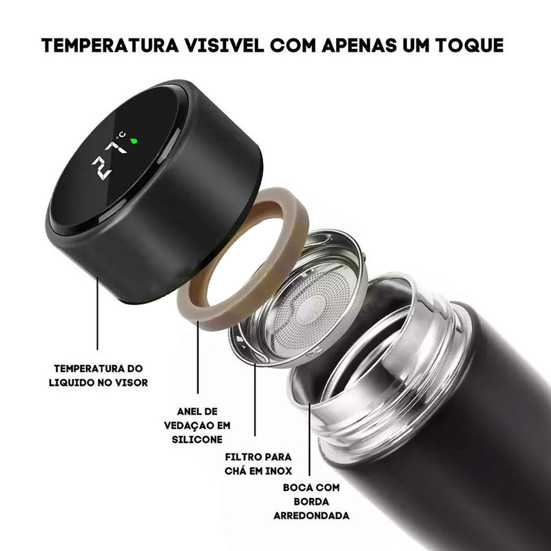 Garrafa Térmica Inteligente Indicador Sensor Temperatura (STO2137)